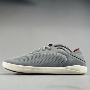 Olukai Moku Pae Men’s Size 10.5 Gray Mesh Slip On Casual Loafers Boat Shoes GUC